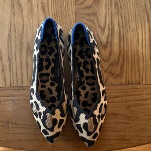 Rothy's Black and Cream Leopard Flats Worn Once